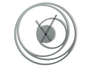 Zegar metalowy Spirala 60 cm - srebrny