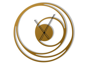 Zegar metalowy Spirala 60 cm - złoty