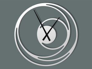 Zegar metalowy Spirala 70 cm - biały matowy