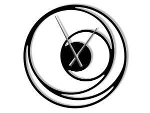 Zegar metalowy Spirala 70 cm - czarny matowy