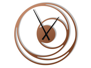 Zegar metalowy Spirala 70 cm - miedziany