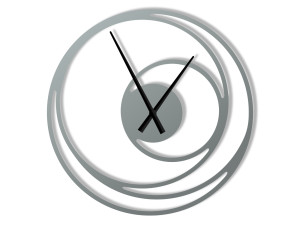 Zegar metalowy Spirala 70 cm - srebrny