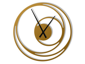 Zegar metalowy Spirala 70 cm - złoty