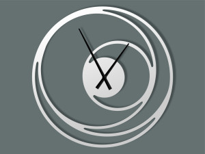 Zegar metalowy Spirala 80 cm - biały matowy