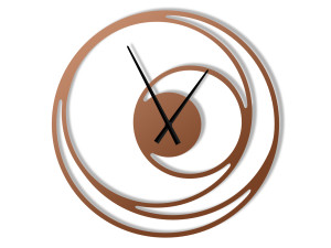 Zegar metalowy Spirala 80 cm - miedziany