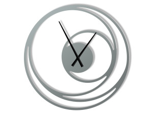 Zegar metalowy Spirala 80 cm - srebrny