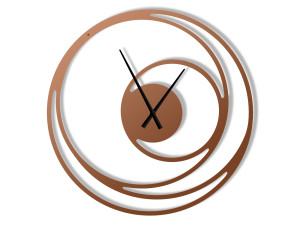 Zegar metalowy Spirala 90 cm - miedziany