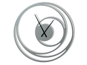 Zegar metalowy Spirala 90 cm - srebrny