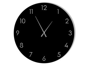 Duży zegar metalowy Classic 100 cm - czarny matowy