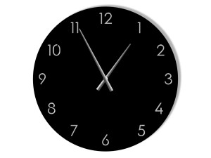 Duży zegar metalowy Classic 80 cm - czarny matowy