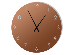 Duży zegar metalowy Classic 80 cm - miedziany