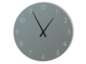 Duży zegar metalowy Classic 80 cm - srebrny