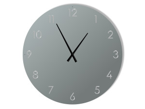 Duży zegar metalowy Classic 90 cm - srebrny