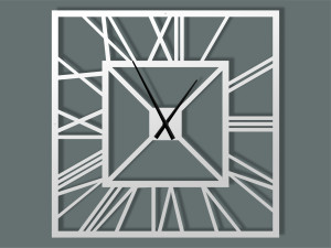 Duży zegar ścienny metalowy Art deco 100 cm - biały matowy