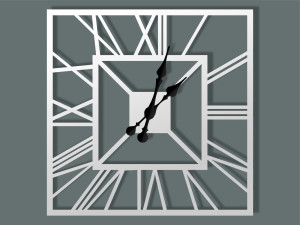 Zegar ścienny metalowy Art deco 40 cm - biały matowy