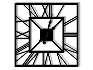 Zegar ścienny metalowy Art deco 40 cm - czarny matowy