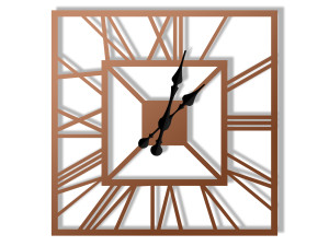 Zegar ścienny metalowy Art deco 40 cm - miedziany