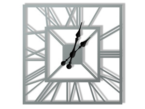 Zegar ścienny metalowy Art deco 40 cm - srebrny