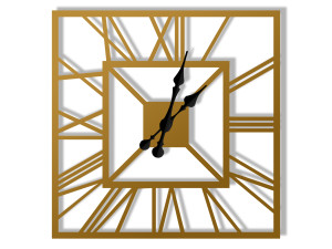 Zegar ścienny metalowy Art deco 40 cm - złoty