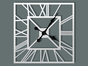 Zegar ścienny metalowy Art deco 50 cm - biały matowy