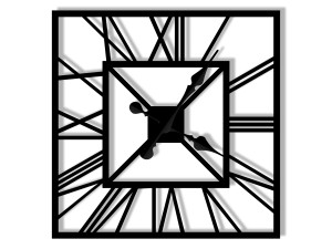 Zegar ścienny metalowy Art deco 50 cm - czarny matowy