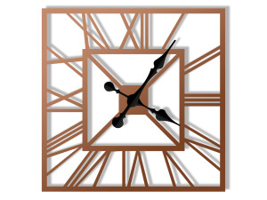 Zegar ścienny metalowy Art deco 50 cm - miedziany