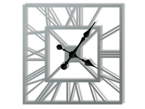 Zegar ścienny metalowy Art deco 50 cm - srebrny