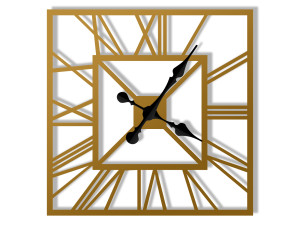 Zegar ścienny metalowy Art deco 50 cm - złoty