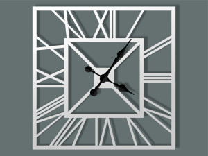 Zegar ścienny metalowy Art deco 60 cm - biały matowy
