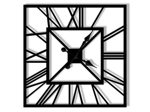 Zegar ścienny metalowy Art deco 60 cm - czarny mat