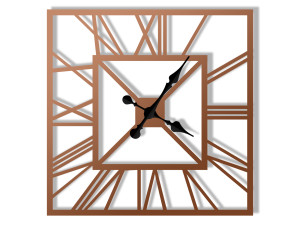 Zegar ścienny metalowy Art deco 60 cm - miedziany