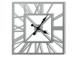 Zegar ścienny metalowy Art deco 60 cm - srebrny