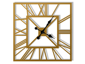 Zegar ścienny metalowy Art deco 60 cm - złoty