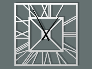 Zegar ścienny metalowy Art deco 70 cm - biały matowy