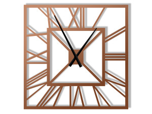 Zegar ścienny metalowy Art deco 70 cm - miedziany