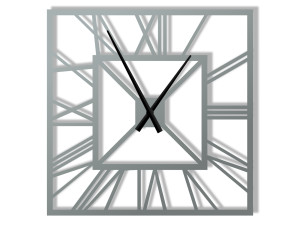 Zegar ścienny metalowy Art deco 70 cm - srebrny