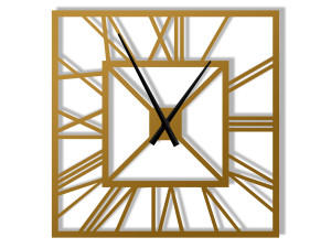 Zegar ścienny metalowy Art deco 70 cm - złoty