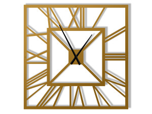 Duży zegar ścienny metalowy Art deco 90 cm - złoty