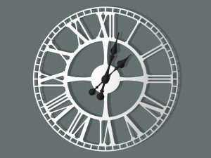 Zegar ścienny metalowy Dworcowy 40 cm - biały matowy