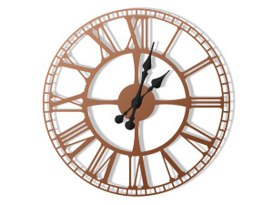 Zegar ścienny metalowy Dworcowy 40 cm - miedziany