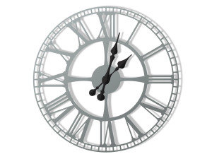 Zegar ścienny metalowy Dworcowy 40 cm - srebrny