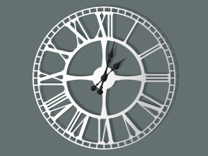 Zegar ścienny metalowy Dworcowy 50 cm - biały matowy