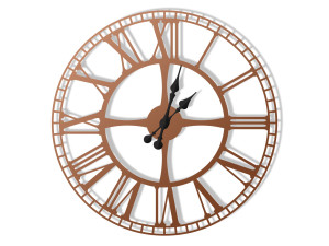 Zegar ścienny metalowy Dworcowy 50 cm - miedziany