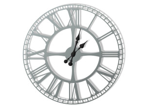 Zegar ścienny metalowy Dworcowy 50 cm - srebrny