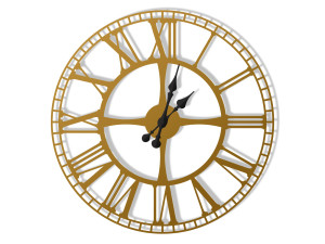 Zegar ścienny metalowy Dworcowy 50 cm - złoty