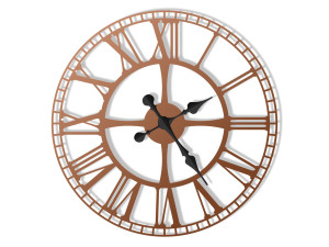 Zegar ścienny metalowy Dworcowy 60 cm - miedziany