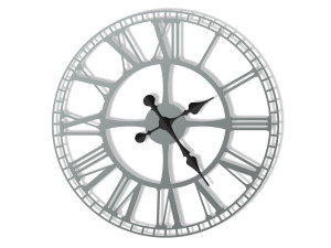 Zegar ścienny metalowy Dworcowy 60 cm - srebrny