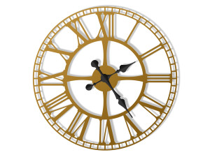 Zegar ścienny metalowy Dworcowy 60 cm - złoty
