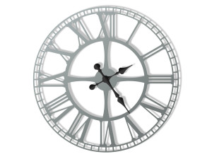 Zegar ścienny metalowy Dworcowy 70 cm - srebrny