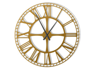 Duży zegar ścienny metalowy Dworcowy 80 cm - złoty